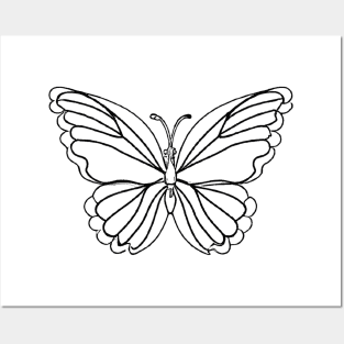 Butterfly Line Art design Posters and Art